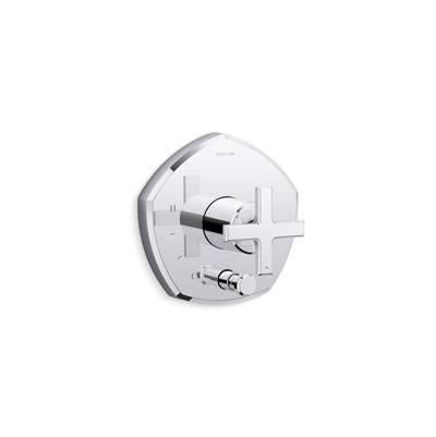 Kohler Occasion Rite-temp Valve Trim with Push-button Diverter and Cross Handle - Polished Chrome
