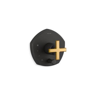 Kohler Occasion Rite-temp Valve Trim with Push-button Diverter and Cross Handle - Matte Black...