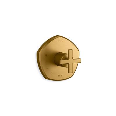 Kohler Occasion Rite-temp Valve Trim with Cross Handle - Vibrant Brushed Moderne Brass