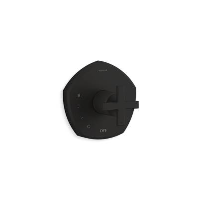 Kohler Occasion Rite-temp Valve Trim with Cross Handle - Matte Black