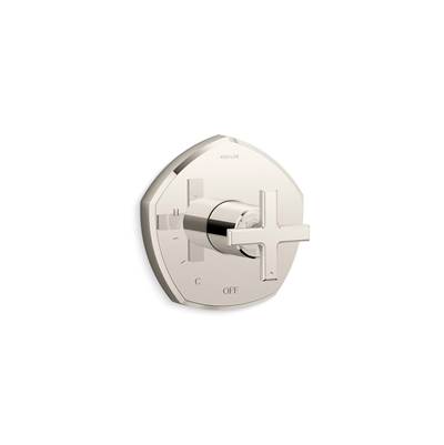 Kohler Occasion Rite-temp Valve Trim with Cross Handle - Vibrant Polished Nickel