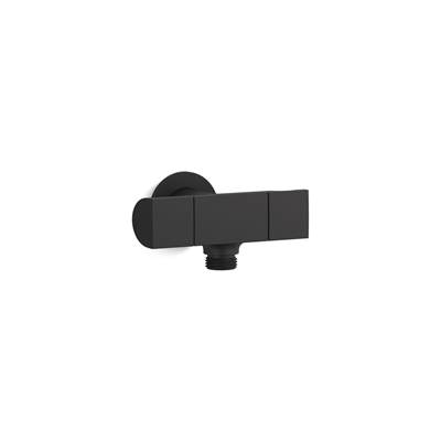 Exhale Wall-mount handshower holder with supply elbow and volume control - Matte Black