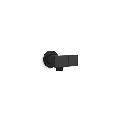 Exhale Wall-mount handshower holder with supply elbow and check valve - Matte Black