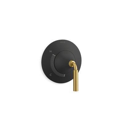 Kohler ToneE Rite-Temp valve trim - Matte Black With Brushed Moderne Brass