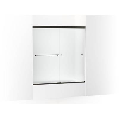 Kohler Revel Sliding bath door, 62'' H x 56-5/8 - 59-5/8'' W, with 5/16'' thick Frosted glass - Anodized Dark Bronze