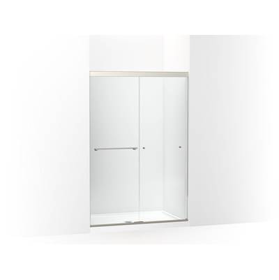 Kohler Revel Sliding shower door, 70'' H x 44-5/8 - 47-5/8'' W, with 5/16'' thick Crystal Clear glass - Anodized Brushed Nickel