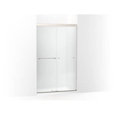 Kohler Revel Sliding shower door, 76'' H x 44-5/8 - 47-5/8'' W, with 5/16'' thick Frosted glass - Anodized Brushed Nickel