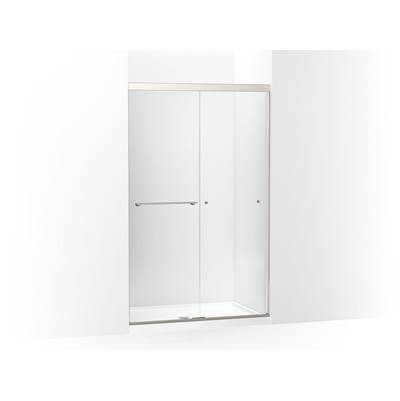 Kohler Revel Sliding shower door, 76'' H x 44-5/8 - 47-5/8'' W, with 5/16'' thick Crystal Clear glass - Anodized Brushed Nickel
