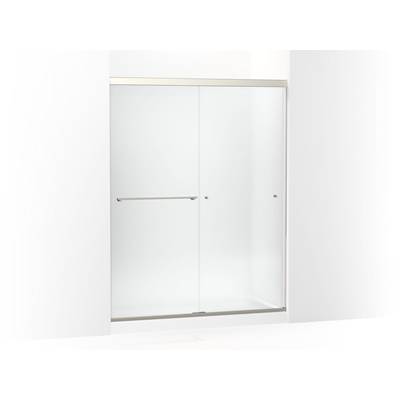 Kohler Revel Sliding shower door, 76'' H x 56-5/8 - 59-5/8'' W, with 5/16'' thick Frosted glass - Anodized Brushed Nickel