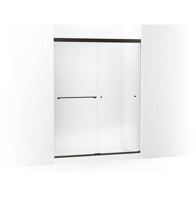 Kohler Revel Sliding shower door, 76'' H x 56-5/8 - 59-5/8'' W, with 5/16'' thick Frosted glass - Anodized Dark Bronze