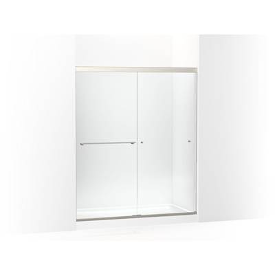 Kohler Revel Sliding shower door, 70'' H x 56-5/8 - 59-5/8'' W, with 5/16'' thick Crystal Clear glass - Anodized Brushed Nickel