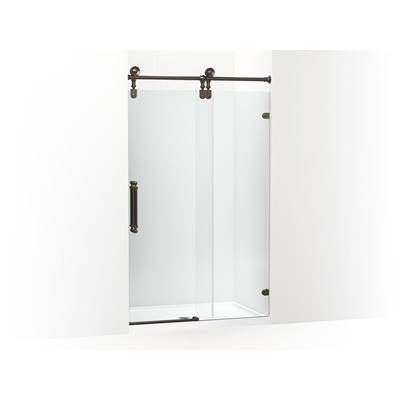 80-7/8'' H sliding shower door with 3/8''-thick glass