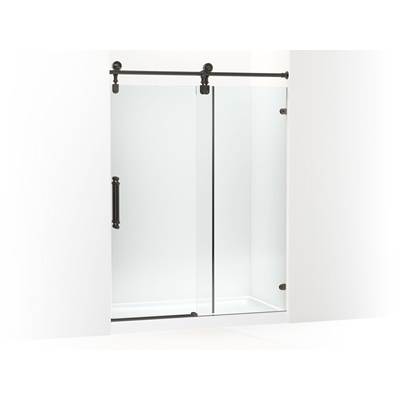 80-7/8'' H sliding shower door with 3/8''-thick glass
