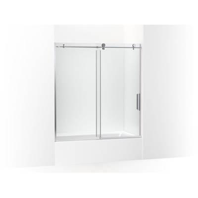 ComposedE 62'' H sliding bath door with 3/8''-thick glass