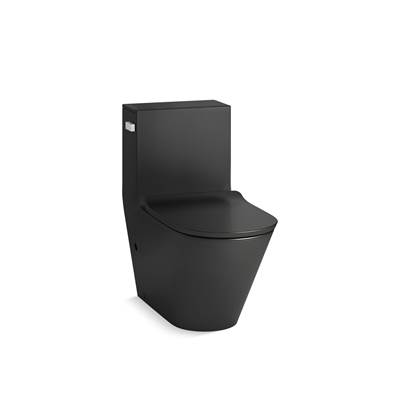 Brazn One-piece compact elongated toilet with skirted trapway, dual-flush