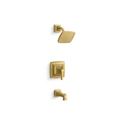 Kohler Riff Rite-Temp bath and shower trim kit, 2.5 gpm - Vibrant Brushed Moderne Brass