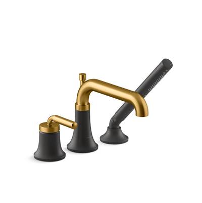 Kohler | Tone | Tub Filler - Matte Black With Brushed Moderne Brass