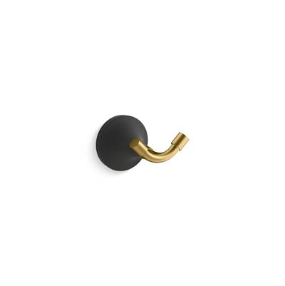 Kohler | Tone | Robe Hook - Matte Black With Brushed Moderne Brass