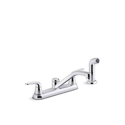 Jolt Two-handle kitchen sink faucet with side sprayer - Polished Chrome