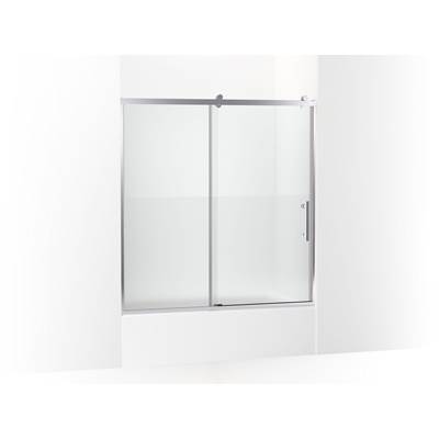 Kohler Rely 62-1/2'' H sliding bath door with 3/8''-thick glass - Bright Polished Silver