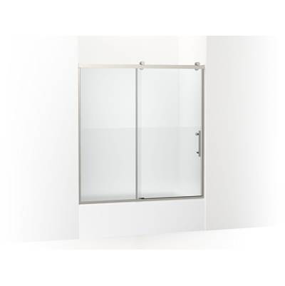 Kohler Rely 62-1/2'' H sliding bath door with 3/8''-thick glass - Anodized Brushed Nickel