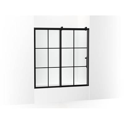 Kohler Rely 62-1/2'' H sliding bath door with 3/8''-thick glass - Matte Black
