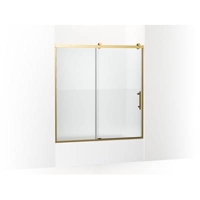 Kohler Rely 62-1/2'' H sliding bath door with 3/8''-thick glass - Vibrant Brushed Moderne Brass