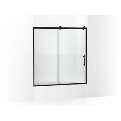 Kohler Rely 62-1/2'' H sliding bath door with 3/8''-thick glass - Matte Black