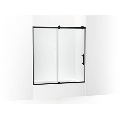 Kohler Rely 62-1/2'' H sliding bath door with 3/8''-thick glass - Matte Black