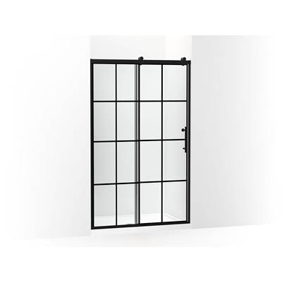 Kohler Rely 77'' H sliding shower door with 3/8''-thick glass - Matte Black