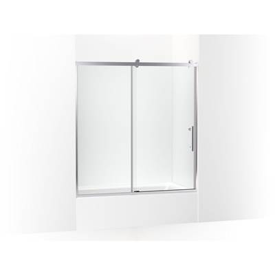 Kohler Rely 62-1/2'' H sliding bath door with 3/8''-thick glass - Bright Polished Silver