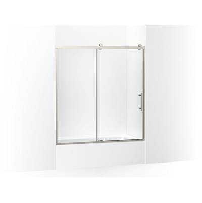 Kohler Rely 62-1/2'' H sliding bath door with 3/8''-thick glass - Anodized Brushed Nickel