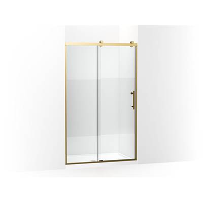 Kohler Rely 77'' H sliding shower door with 3/8''-thick glass - Vibrant Brushed Moderne Brass