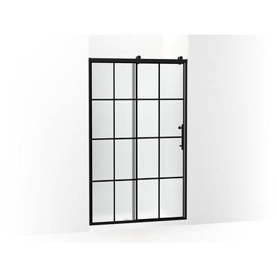 Kohler Rely 77'' H sliding shower door with 3/8''-thick glass - Matte Black