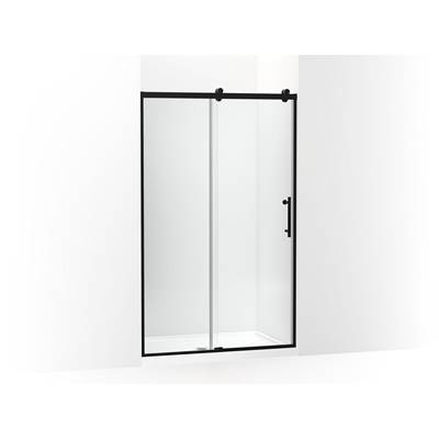 Kohler Rely 77'' H sliding shower door with 3/8''-thick glass - Matte Black