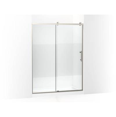 Kohler Rely 77'' H sliding shower door with 3/8''-thick glass - Anodized Brushed Nickel