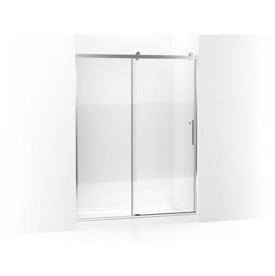 Kohler Rely 77'' H sliding shower door with 3/8''-thick glass - Bright Polished Silver