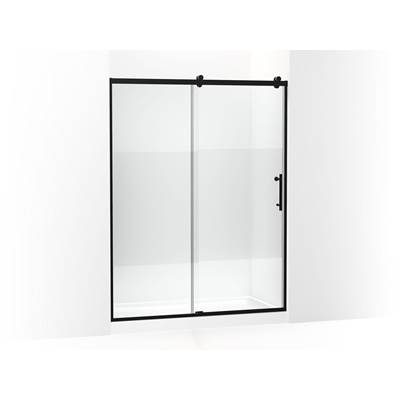 Kohler Rely 77'' H sliding shower door with 3/8''-thick glass - Matte Black