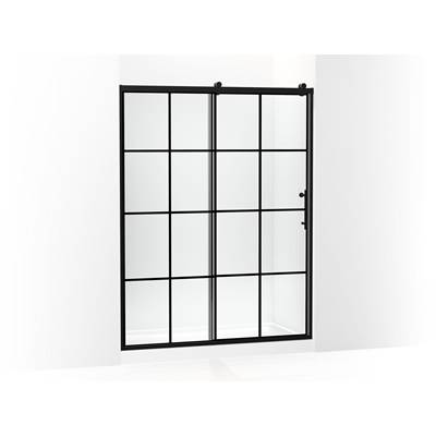 Kohler Rely 77'' H sliding shower door with 3/8''-thick glass - Matte Black
