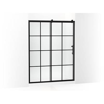 Kohler Rely 77'' H sliding shower door with 3/8''-thick glass - Matte Black