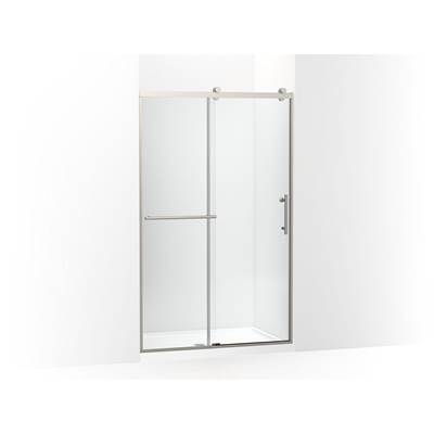 Kohler Rely 77'' H sliding shower door with 3/8''-thick glass - Anodized Brushed Nickel