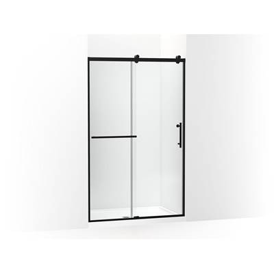 Kohler Rely 77'' H sliding shower door with 3/8''-thick glass - Matte Black