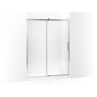 Kohler Rely 77'' H sliding shower door with 3/8''-thick glass - Bright Polished Silver