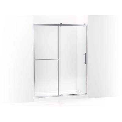 Kohler Rely 77'' H sliding shower door with 3/8''-thick glass - Bright Polished Silver