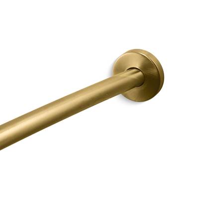 Expanse Contemporary design curved shower rod - Vibrant Brushed Moderne Brass
