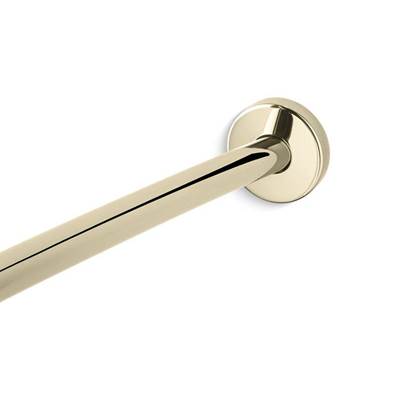 Expanse Contemporary Design Curved Shower Rod - Vibrant French Gold