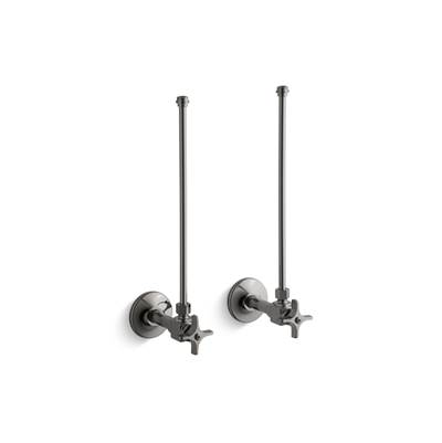 Kohler Pair 3/8'' NPT Angle Supplies with Stop, Cross Handle and Annealed Vertical Tube - Vibrant...