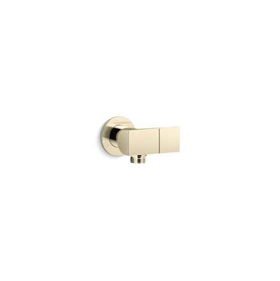 Exhale Wall-mount handshower holder with supply elbow and check valve - Vibrant French Gold
