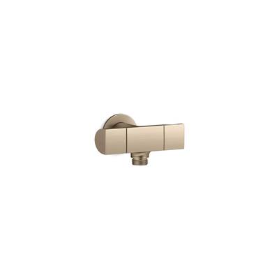 Exhale Wall-mount handshower holder with supply elbow and volume control - Vibrant Brushed Bronze