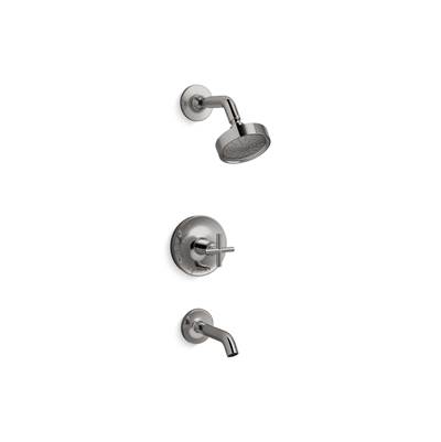 Kohler Purist Rite-temp Bath and Shower Trim Kit with Push-button Diverter and Cross Handle, 1.75...
